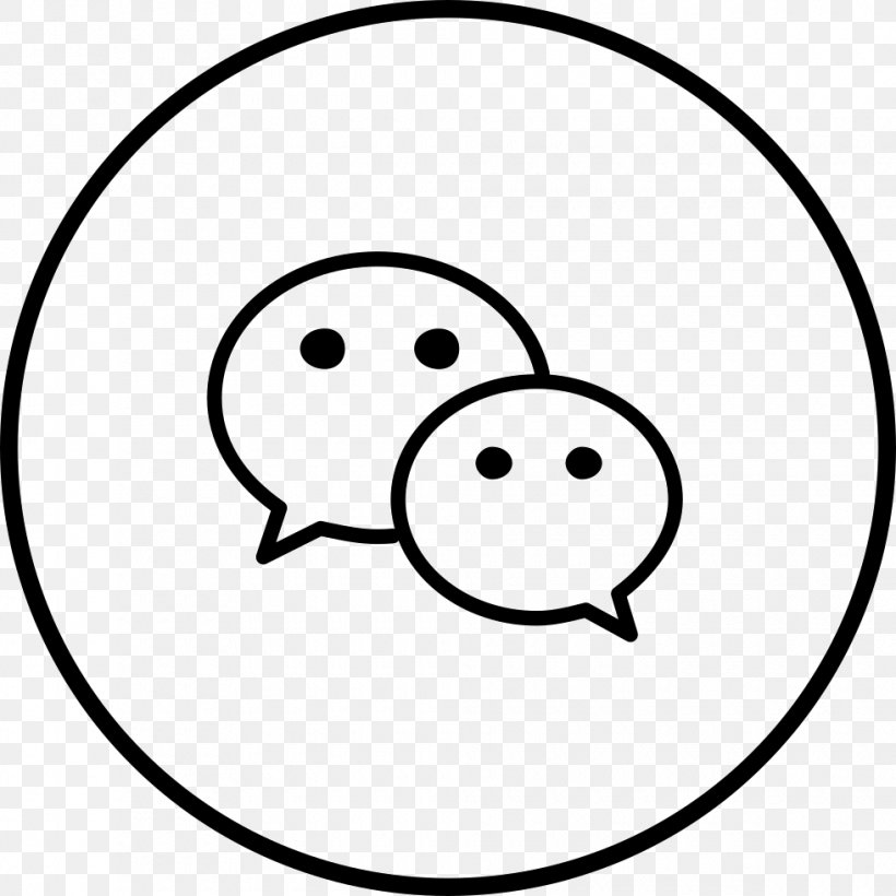 Face Black And White Smiley, PNG, 980x980px, Wechat, Android, Area, Black, Black And White Download Free
