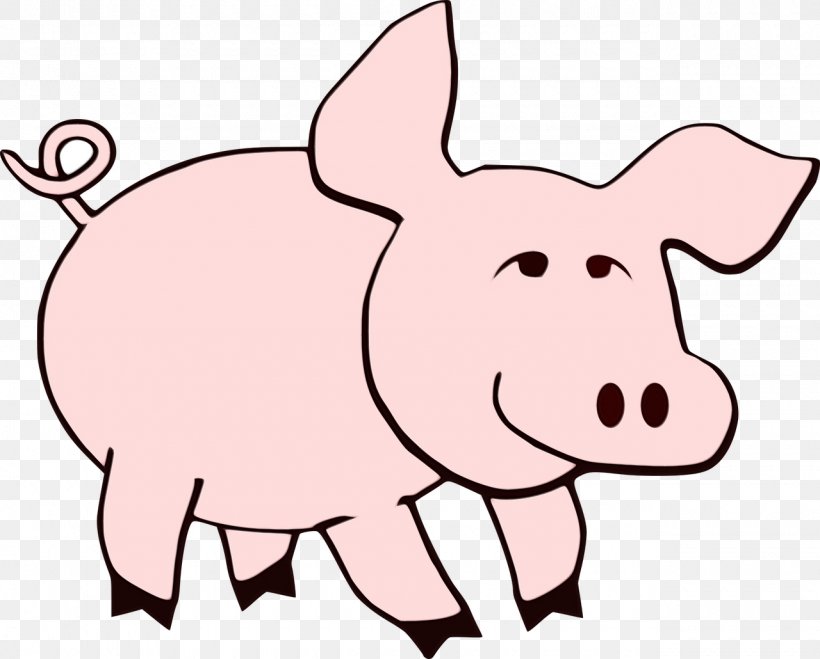 Pig Cartoon, PNG, 1280x1030px, Pig, Animal Figure, Cartoon, Line Art, Livestock Download Free