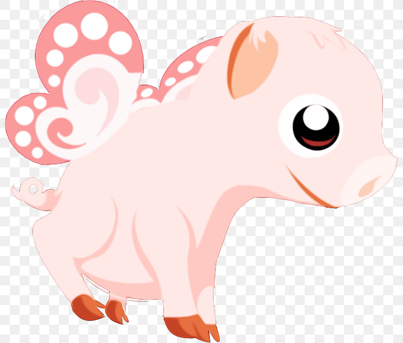 Cartoon Nose Snout Pink Tail, PNG, 800x697px, Cartoon, Ear, Fawn, Nose, Pink Download Free