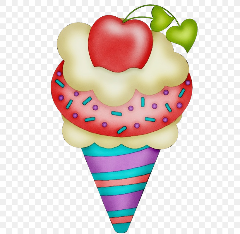 Ice Cream, PNG, 800x800px, Watercolor, Cone, Cream, Fruit, Geometry Download Free