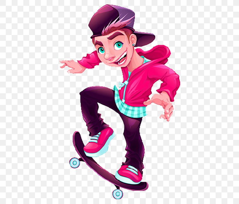 Skateboarding Euclidean Vector Roller Skates Roller Skating, PNG, 700x700px, Skateboarding, Art, Cartoon, Drawing, Fictional Character Download Free