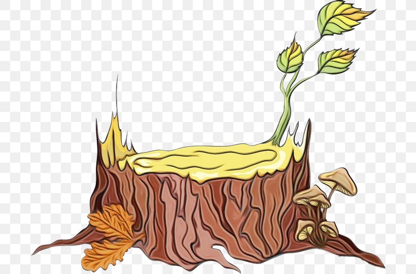 Tree Stump, PNG, 700x539px, Watercolor, Cartoon, Drawing, Flower, Paint Download Free