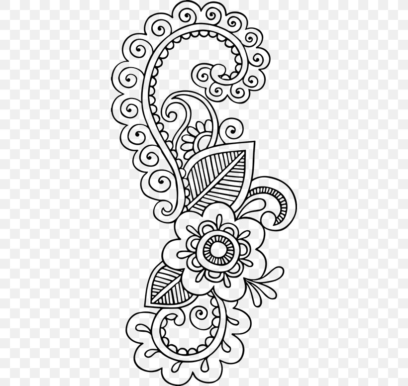 Flower Mandala Drawing Decorative Arts, PNG, 374x776px, Flower, Area, Art, Black, Black And White Download Free