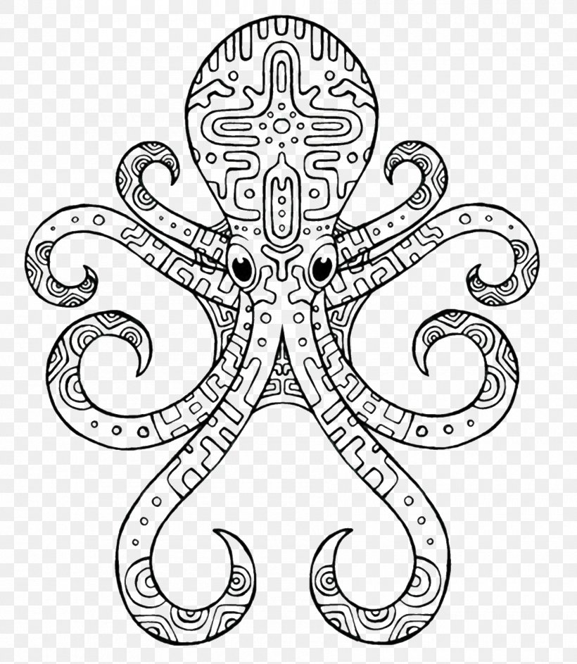 Octopus Line Art Drawing, PNG, 1800x2072px, Octopus, Art, Artwork, Black And White, Cephalopod Download Free