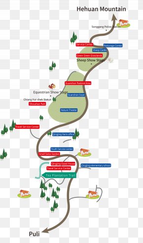 Tea Garden - Qingjing Farm Hehuanshan Wuling Farm Trail Map PNG