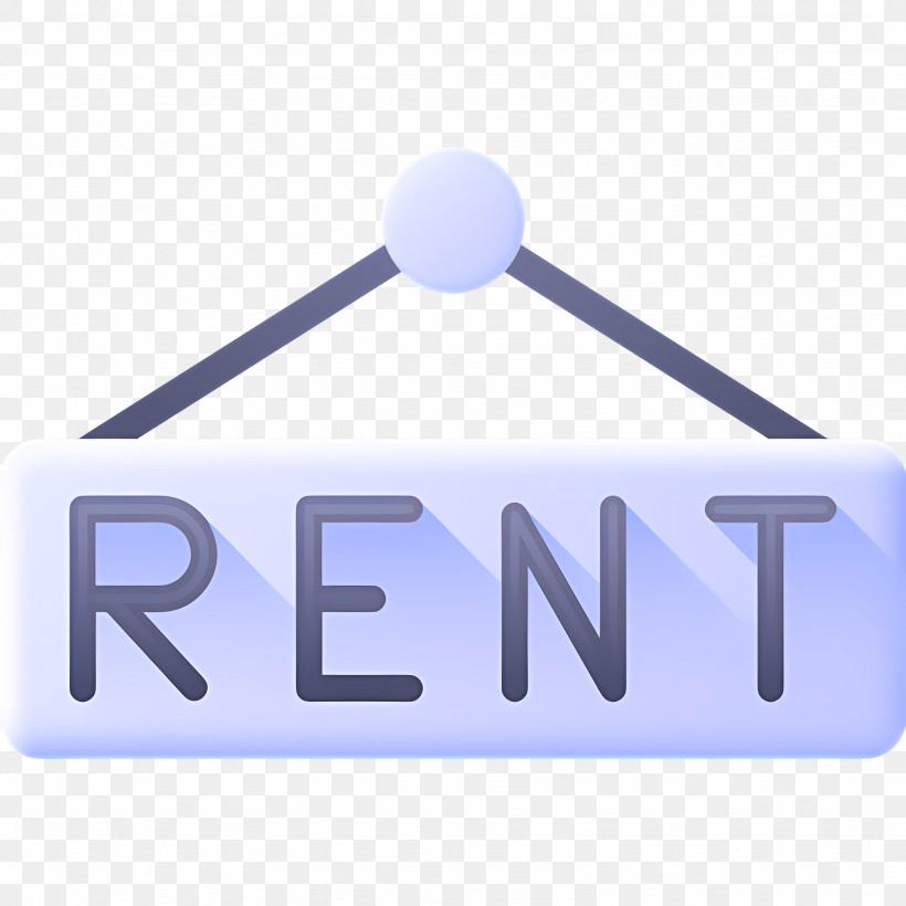 Rent Sign - Blue Rent Sign Hanging PNG