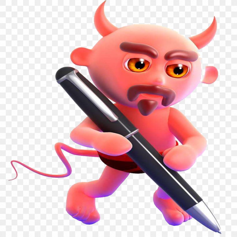 Devil Pen Satan, PNG, 1000x1000px, 3d Rendering, Devil, Creativity, Demon, Fictional Character Download Free