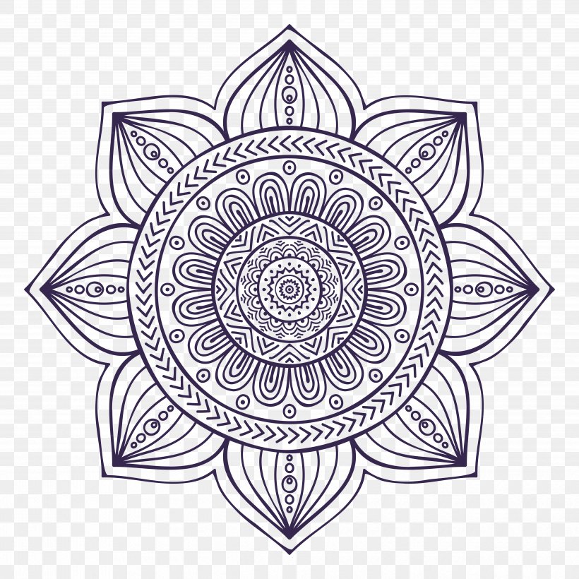 Mandala Drawing Art, PNG, 5000x5000px, Mandala, Area, Art, Black And White, Chakra Download Free