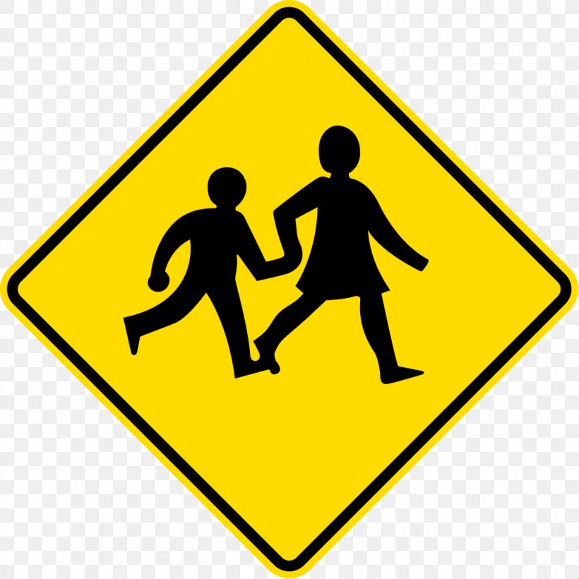 Warning Sign Pedestrian Crossing Safety Traffic Sign, PNG, 1024x1024px, Warning Sign, Area, Artwork, Child, Human Behavior Download Free