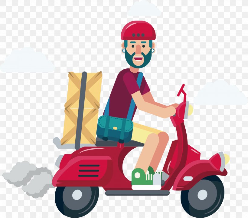 Motorcycle Courier Motorcycle Courier, PNG, 3320x2918px, Courier, Art, Cartoon, Delivery, Designer Download Free
