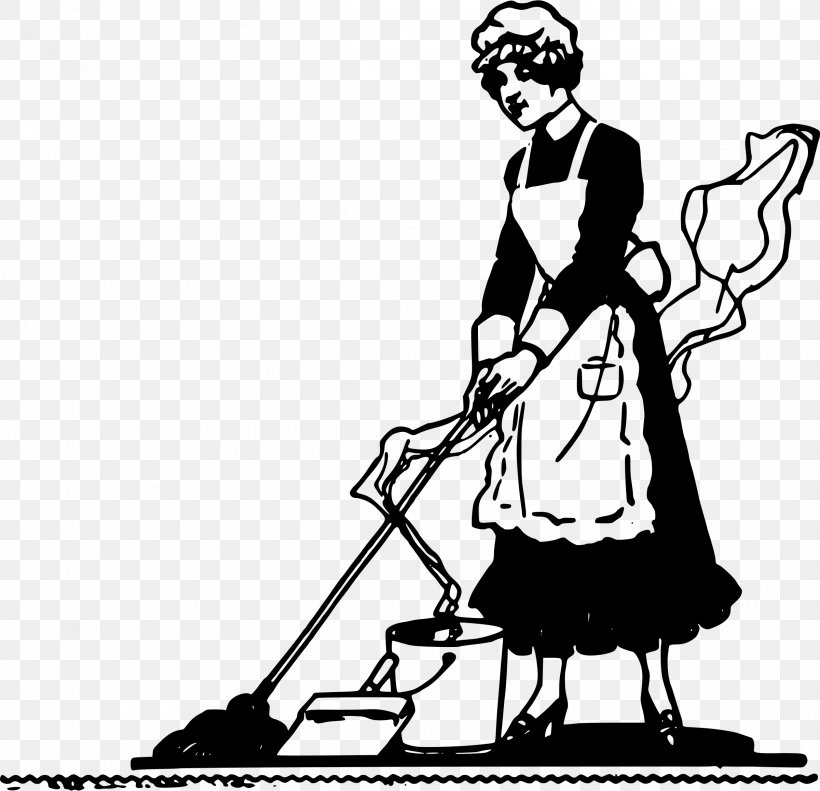 Cleaning Housekeeping Maid Clip Art, PNG, 2400x2318px, Cleaning, Art, Artwork, Black, Black And White Download Free