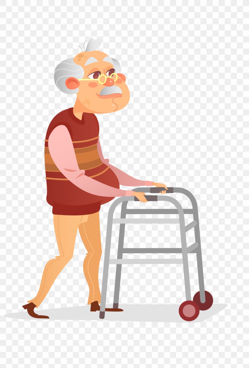 Grandma In A Wheelchair - Disability Illustration PNG