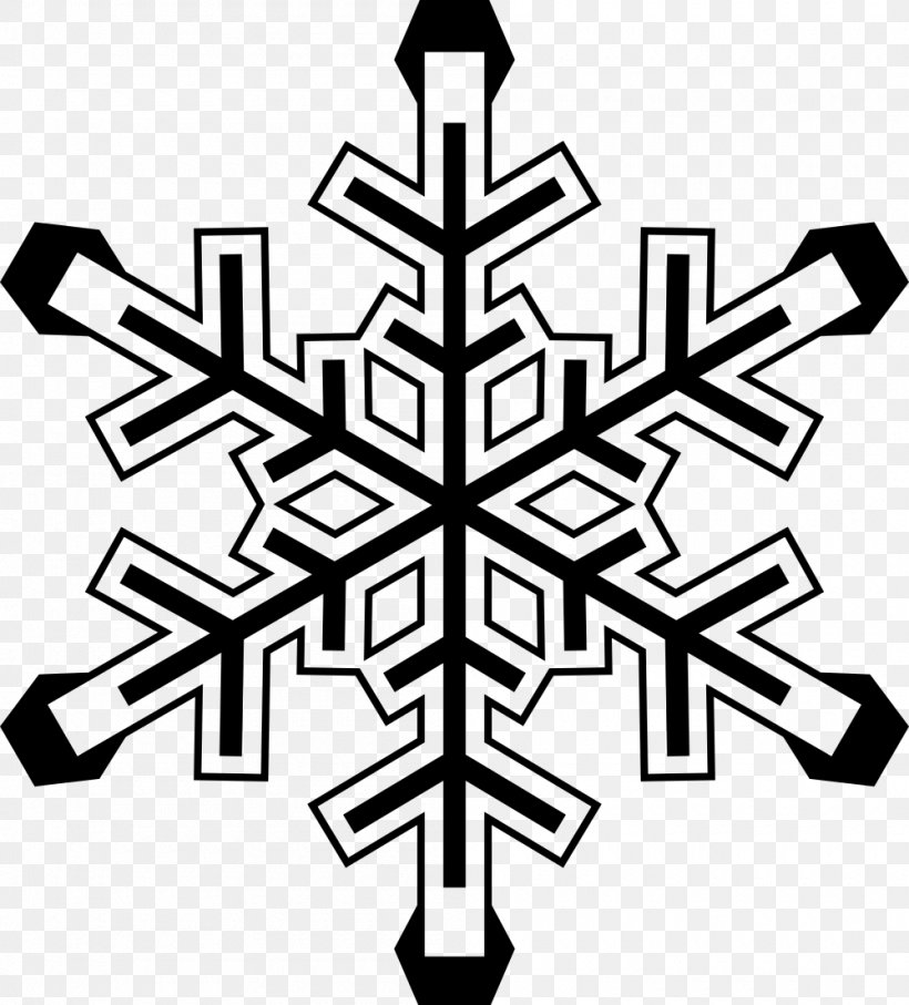 Snowflake Bumper Sticker Hexagon Clip Art, PNG, 1000x1107px, Snowflake, Black And White, Bumper Sticker, Cold, Color Download Free