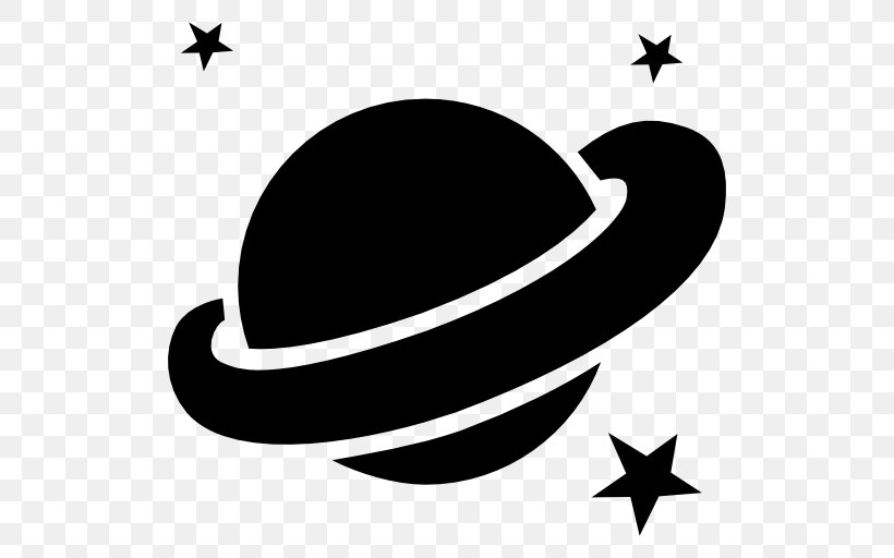 Space! Saturn Planet Star, PNG, 512x512px, Saturn, Black And White, Hat, Headgear, Monochrome Download Free