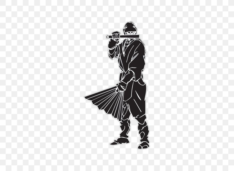 Sticker Wall Decal Ninja, PNG, 600x600px, Sticker, Black, Black And White, Costume, Costume Design Download Free