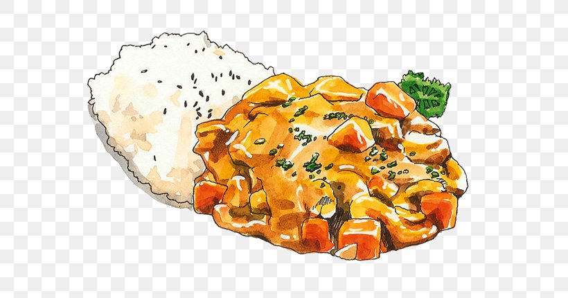 Red Curry Thai Cuisine Japanese Cuisine Watercolor Painting, PNG, 600x430px, Red Curry, Cuisine, Cutlet, Dish, Drawing Download Free