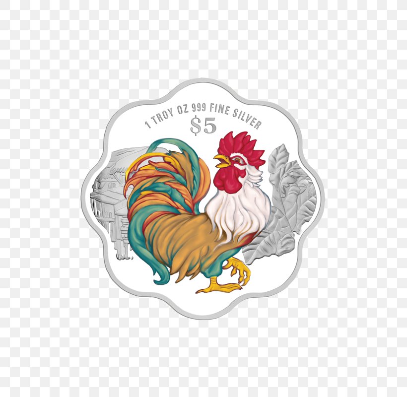 Rooster Singapore Chicken Silver Coin, PNG, 600x800px, 2017, Rooster, Bird, Chicken, Coin Download Free
