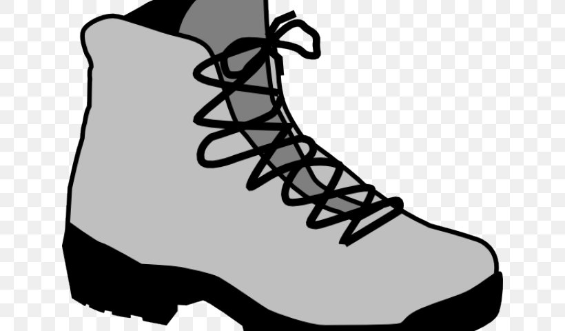 Clip Art Hiking Boot Shoe Openclipart, PNG, 640x480px, Hiking Boot, Black, Black And White, Boot, Combat Boot Download Free