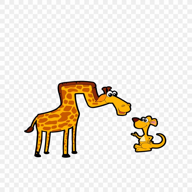 Northern Giraffe Kangaroo Clip Art, PNG, 5000x5000px, Northern Giraffe, Area, Black And White, Carnivoran, Cartoon Download Free