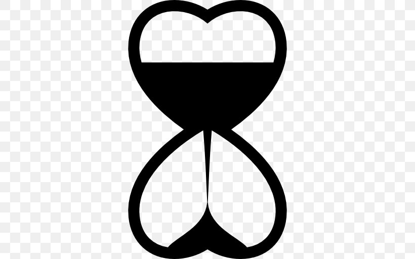 Hourglass Clock Sand Heart, PNG, 512x512px, Hourglass, Area, Artwork, Black, Black And White Download Free