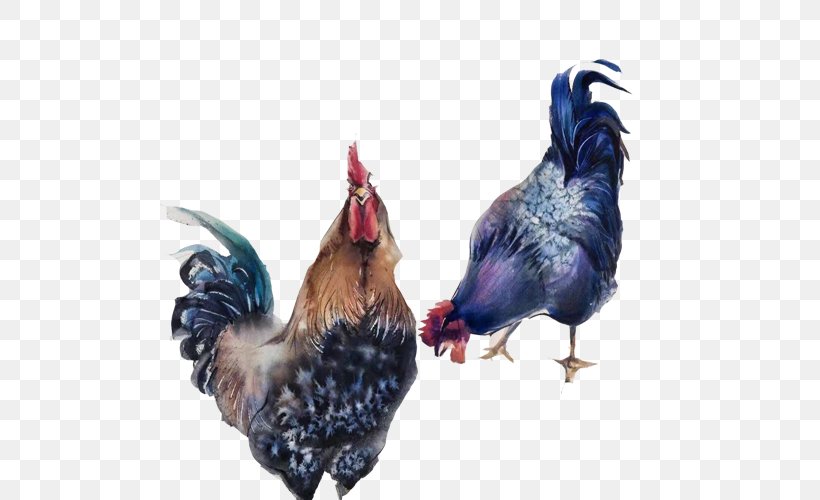 Rooster Chicken Tangyuan Chinese Zodiac Painting, PNG, 500x500px, Rooster, Art, Artist, Beak, Bird Download Free