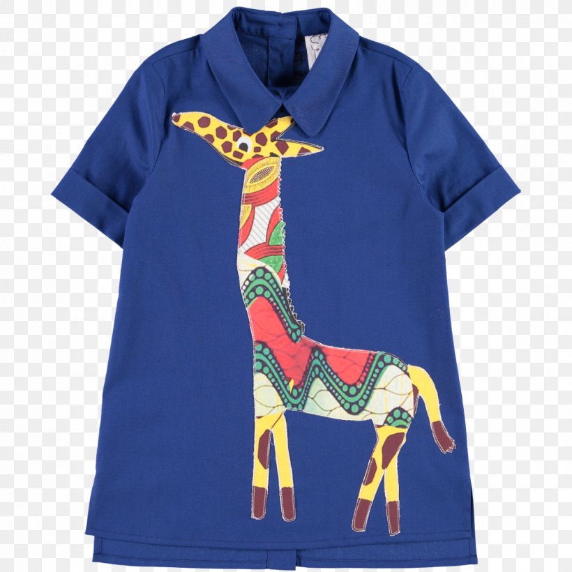Shirtdress T-shirt Sleeve Collar Giraffe, PNG, 1200x1200px, Shirtdress, Blue, Brand, Clothing, Cobalt Blue Download Free