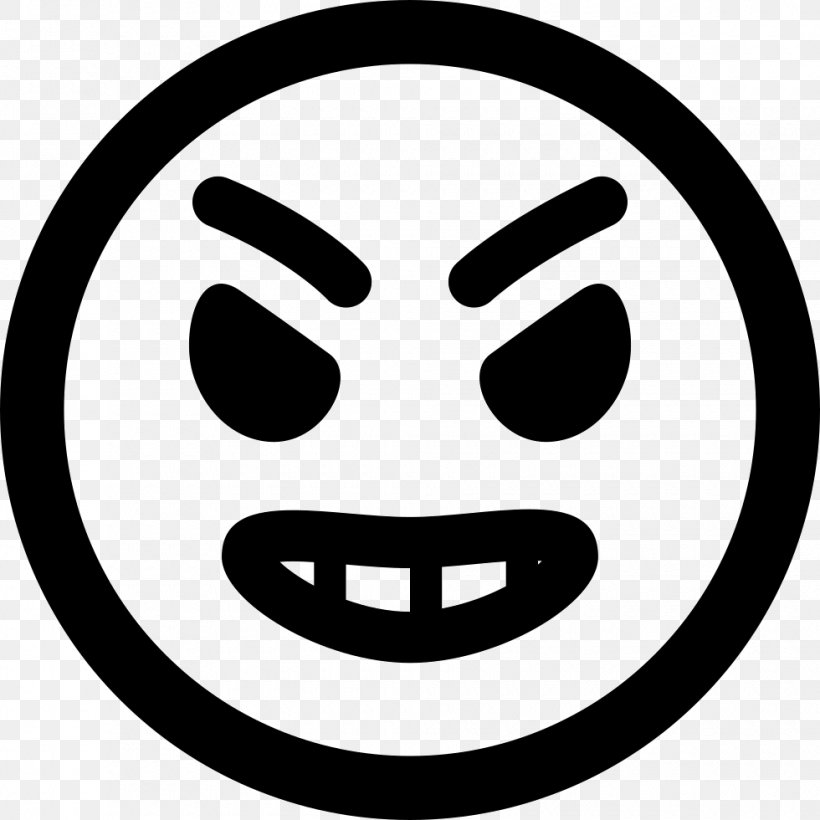 Emoticon Anger Smiley, PNG, 980x980px, Emoticon, Anger, Angry Birds, Annoyance, Black And White Download Free