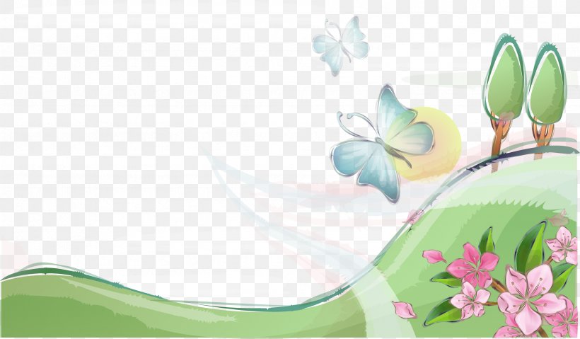 Butterfly Flower Euclidean Vector Clip Art, PNG, 3323x1945px, Butterfly, Flat Design, Flora, Floral Design, Flower Download Free
