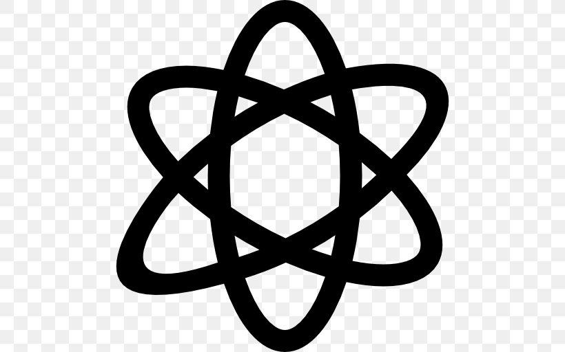 Atomic Nucleus Symbol Clip Art, PNG, 512x512px, Atom, Area, Atomic Nucleus, Atomic Physics, Black And White Download Free
