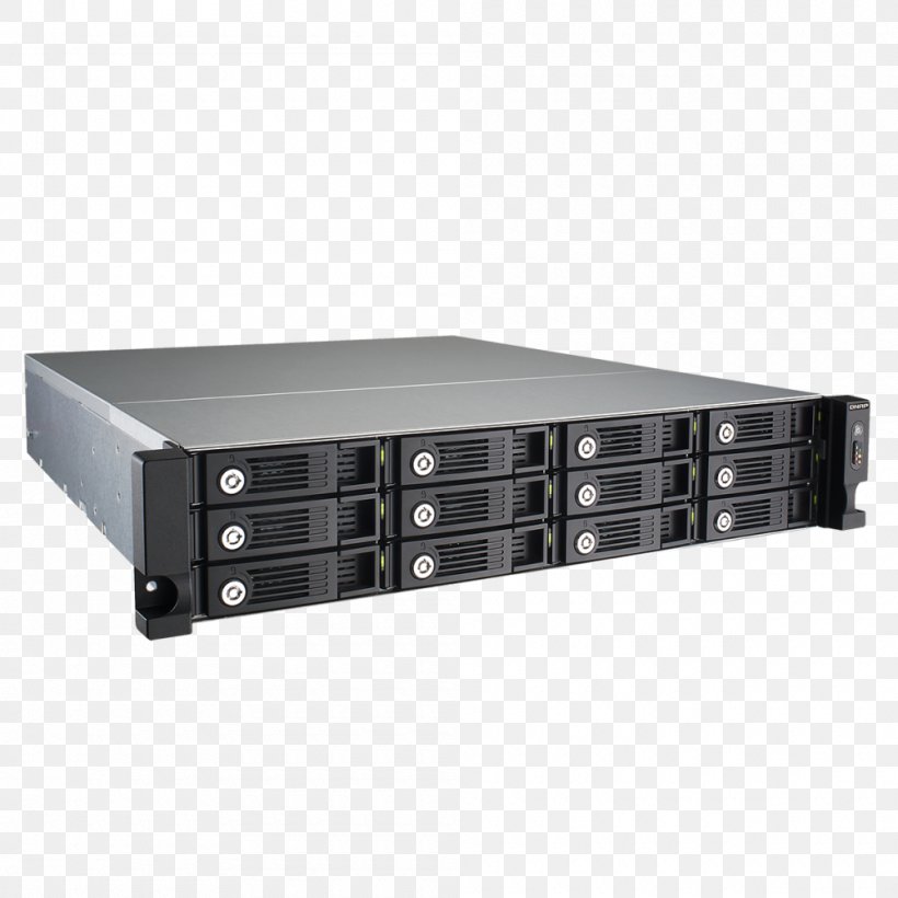 Hard Drives Network Storage Systems QNAP 12-Bay RAID Expansion UX-1200U-RP Serial ATA, PNG, 1000x1000px, 19inch Rack, Hard Drives, Data Storage Device, Disk Array, Disk Storage Download Free