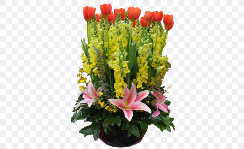 Floral Design Tulip Flower Bouquet Yellow, PNG, 500x500px, Floral Design, Annual Plant, Artificial Flower, Cut Flowers, Floristry Download Free