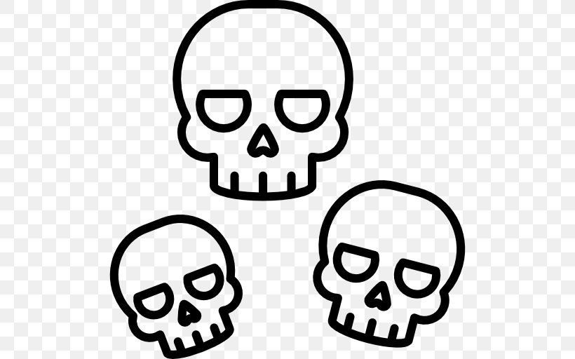 Skull Line Art Human Behavior, PNG, 512x512px, Ghost, Area, Black And White, Bone, Face Download Free