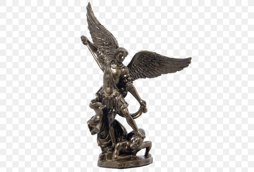 Saint Michael Fighting The Dragon Cherub Lucifer Statue, PNG, 555x555px, Michael, Angel, Archangel, Brass, Bronze Download Free