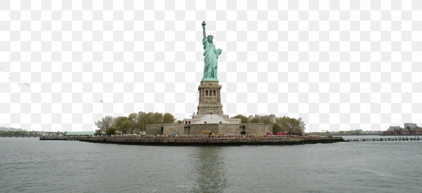 Statue Of Liberty Landmark Monument Water Resources Waterway Gas & Wash, PNG, 2000x915px, Statue Of Liberty, Landmark, Monument, New York City, Panorama Download Free