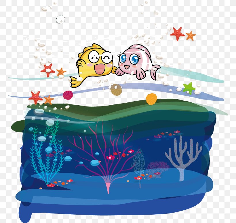 Cartoon Seabed Download, PNG, 764x773px, Cartoon, Drawing, Fish, Sea, Seabed Download Free