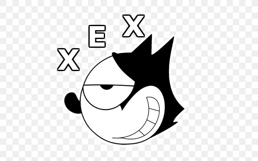 Felix The Cat Clip Art Black And White Cartoon, PNG, 512x512px, Cat, Animated Cartoon, Area, Art, Billy West Download Free