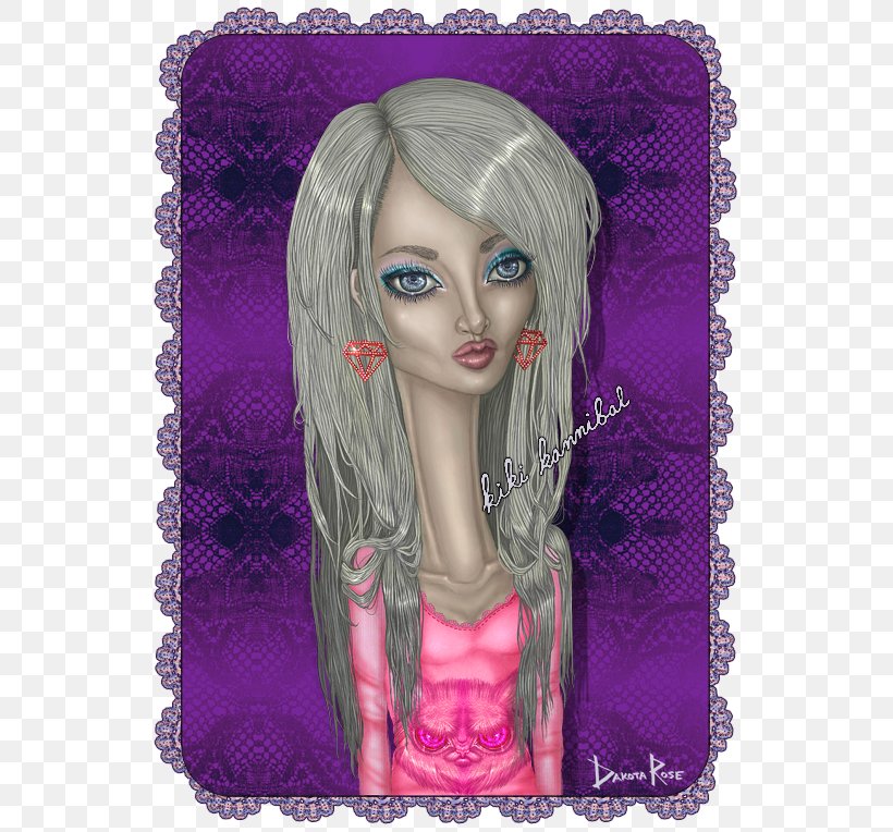 Dakota Rose Thumb Violet Hair Coloring Lilac, PNG, 550x764px, Dakota Rose, Art, Barbie, Brightness, Brown Hair Download Free
