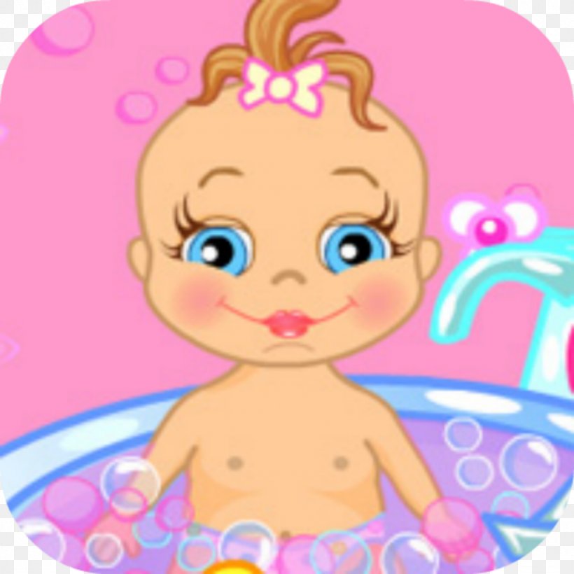 Bathing Infant Game Child Play, PNG, 1024x1024px, Watercolor, Cartoon, Flower, Frame, Heart Download Free