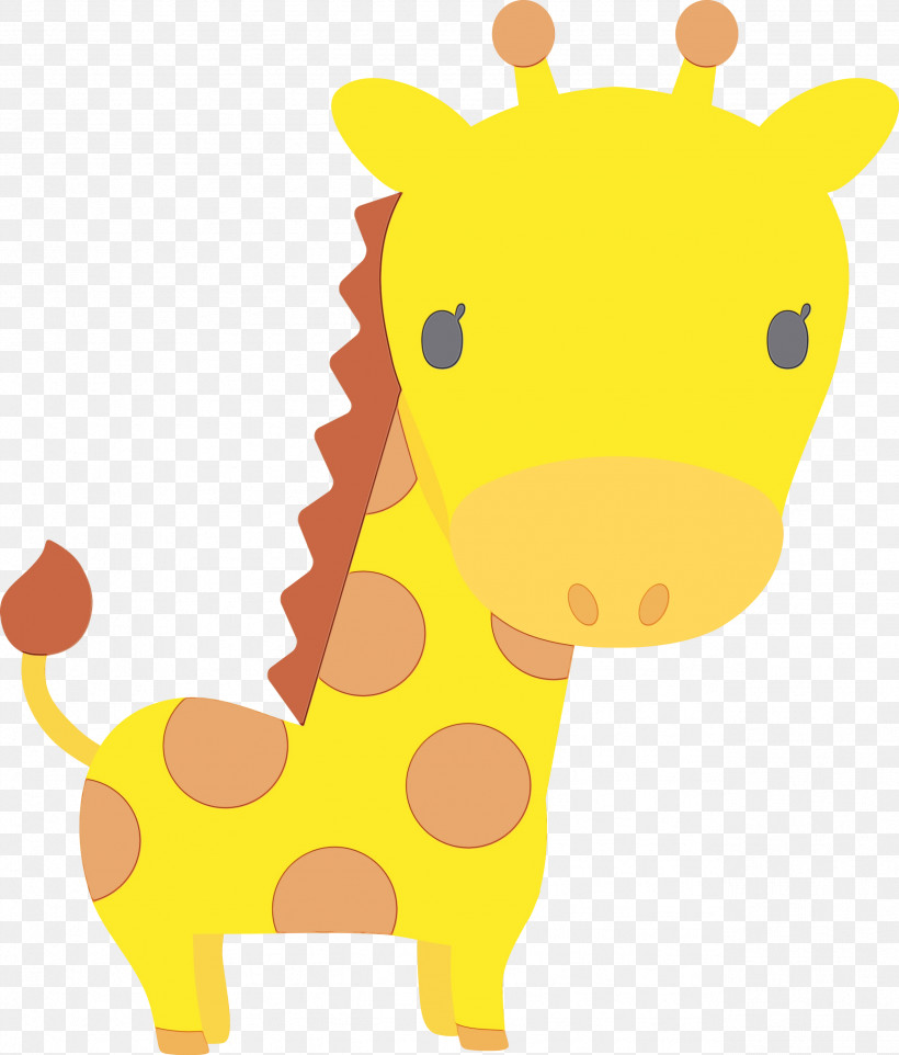 Giraffe Yellow Giraffidae Cartoon Animal Figure, PNG, 2557x3000px, Watercolor, Animal Figure, Cartoon, Giraffe, Giraffidae Download Free