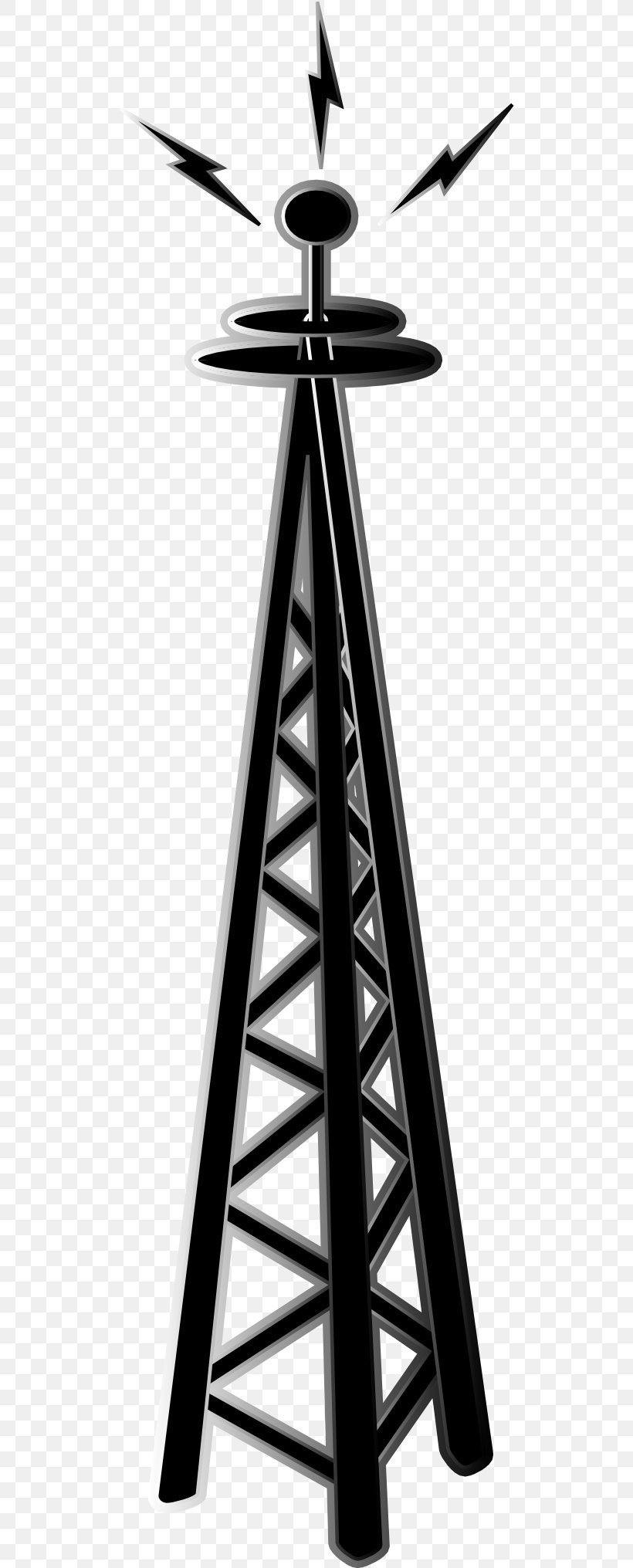 Cell Site Telecommunications Tower Antenna Clip Art, PNG, 512x2031px, Cell Site, Antenna, Black And White, Mobile Phone, Monochrome Download Free