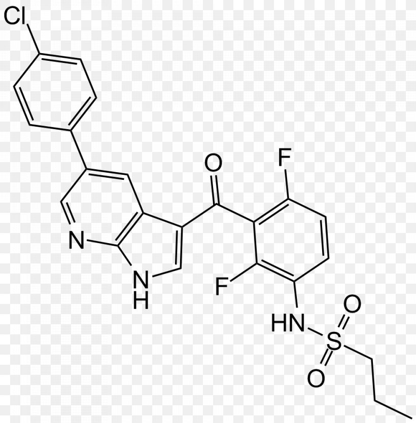Vemurafenib Mitogen-activated Protein Kinase MAPK/ERK Pathway BRAF Enzyme Inhibitor, PNG, 984x1002px, Vemurafenib, Apoptosis, Area, Auto Part, Black And White Download Free