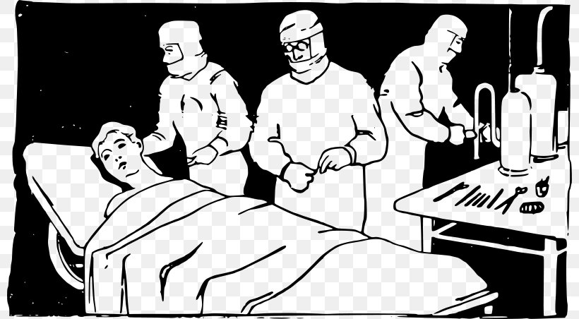 Operating Theater Operating Table Clip Art, PNG, 800x452px, Operating Theater, Art, Black And White, Cartoon, Communication Download Free