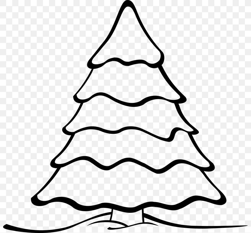 Christmas Tree Santa Claus Christmas Ornament Clip Art, PNG, 800x761px, Christmas Tree, Area, Black And White, Christmas, Christmas Decoration Download Free