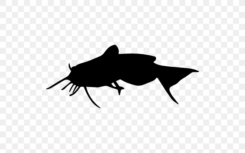 Silhouette Catfish, PNG, 512x512px, Silhouette, Black, Black And White, Blue Catfish, Catfish Download Free