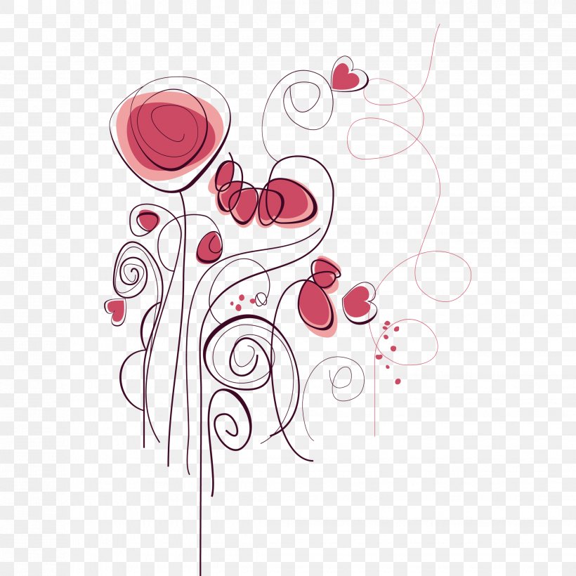 Flower Euclidean Vector, PNG, 2268x2268px, Watercolor, Cartoon, Flower, Frame, Heart Download Free