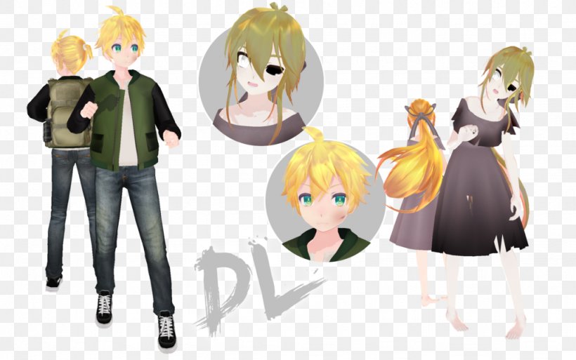 Kagamine Rin/Len MikuMikuDance Art Megpoid Model, PNG, 1024x641px, Watercolor, Cartoon, Flower, Frame, Heart Download Free