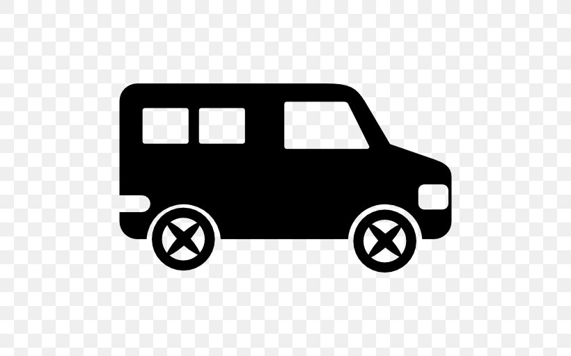 Car Minibus Vehicle Van, PNG, 512x512px, Car, Area, Automotive Design, Automotive Exterior, Black And White Download Free
