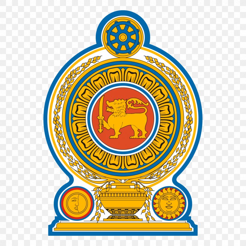Emblem Of Sri Lanka Coat Of Arms National Emblem Embassy Of Sri Lanka In Moscow, PNG, 1200x1200px, Emblem Of Sri Lanka, Area, Badge, Brand, Coat Of Arms Download Free