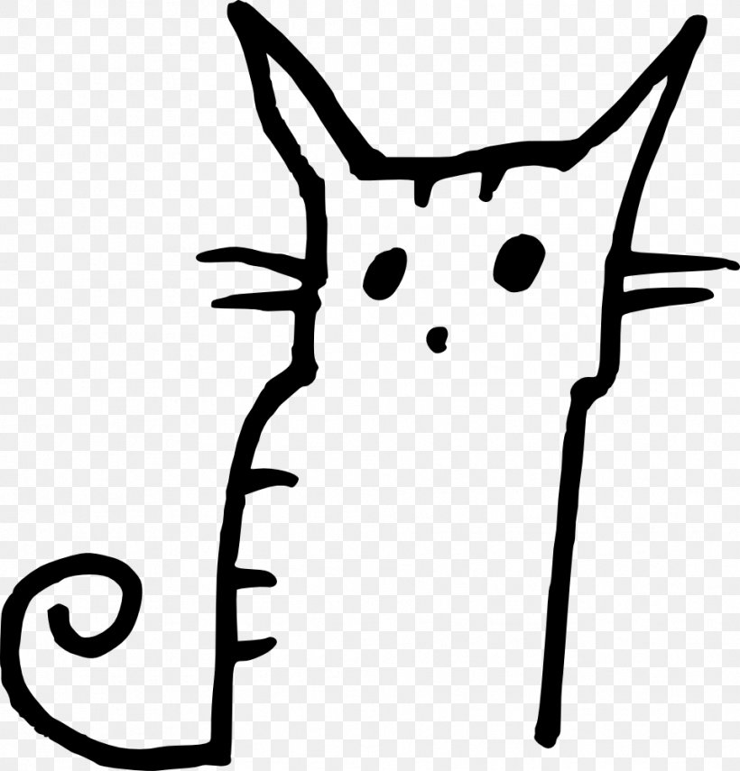Cat Clip Art, PNG, 959x1000px, Cat, Animal, Artwork, Black, Black And White Download Free