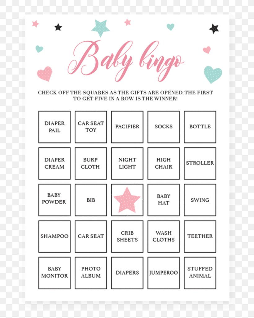 Baby Shower Bingo Card Game Playing Card, PNG, 819x1024px, Baby Shower, Area, Basket, Bingo, Bingo Card Download Free